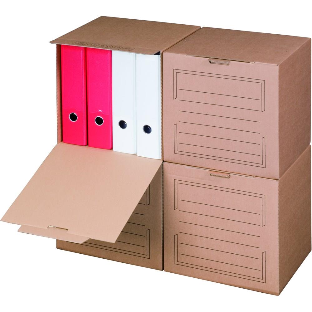 Archiv-Multibox, mit Frontklappe, braun