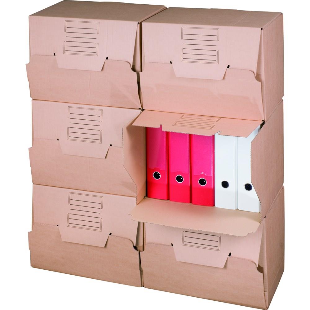 Archiv-Multibox, mit Frontklappen, braun