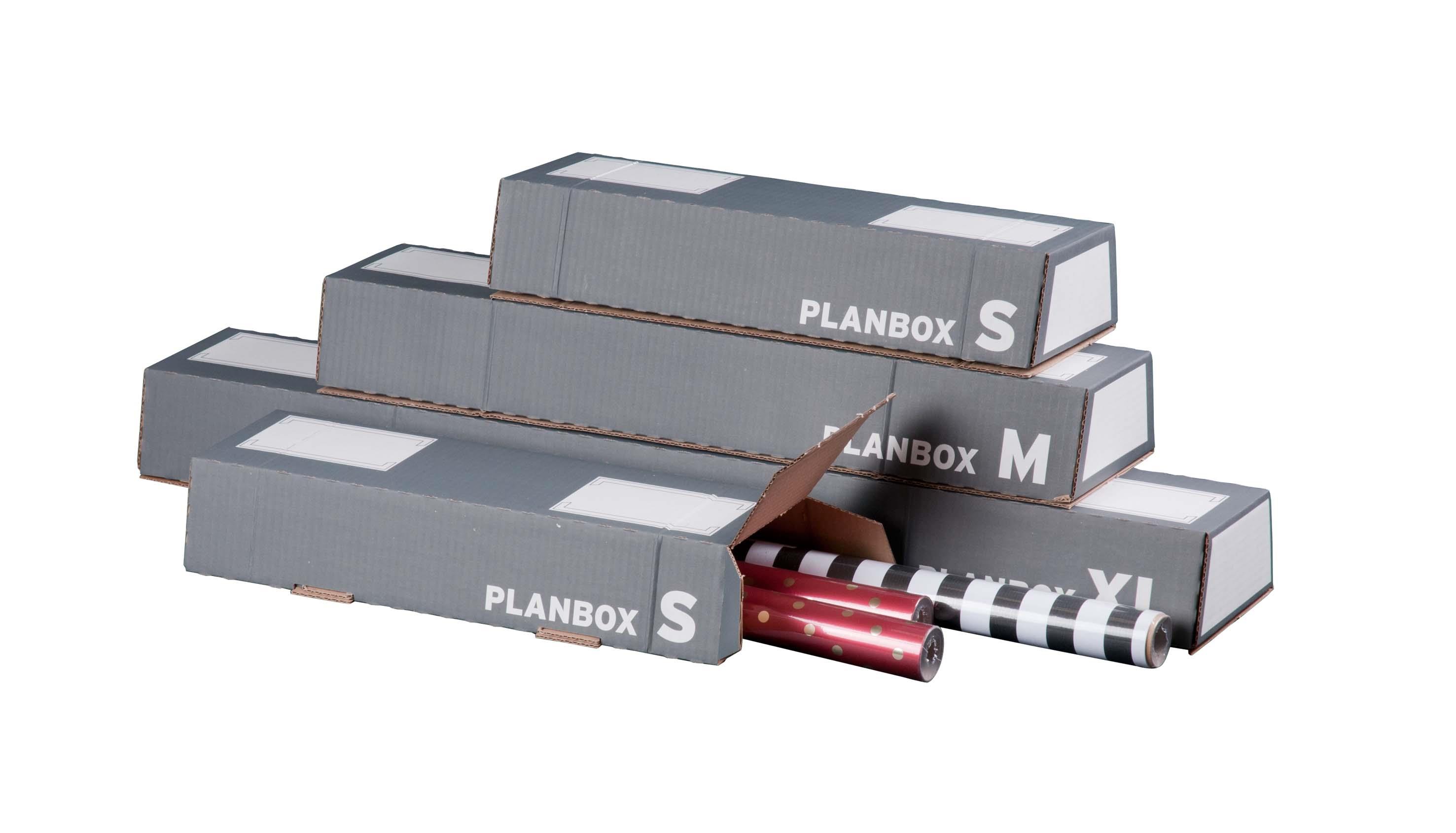 Maxi-Trapez-Plan-Box, Haftklebung, grau