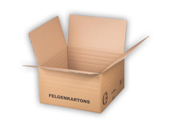Felgenkartons, Wellpappe, braun