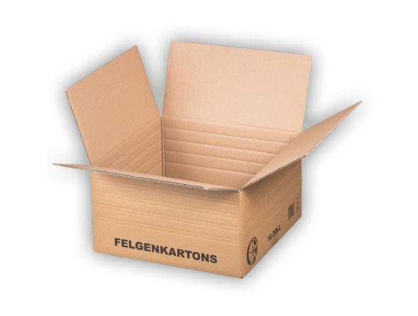 Felgenkartons, Wellpappe, braun