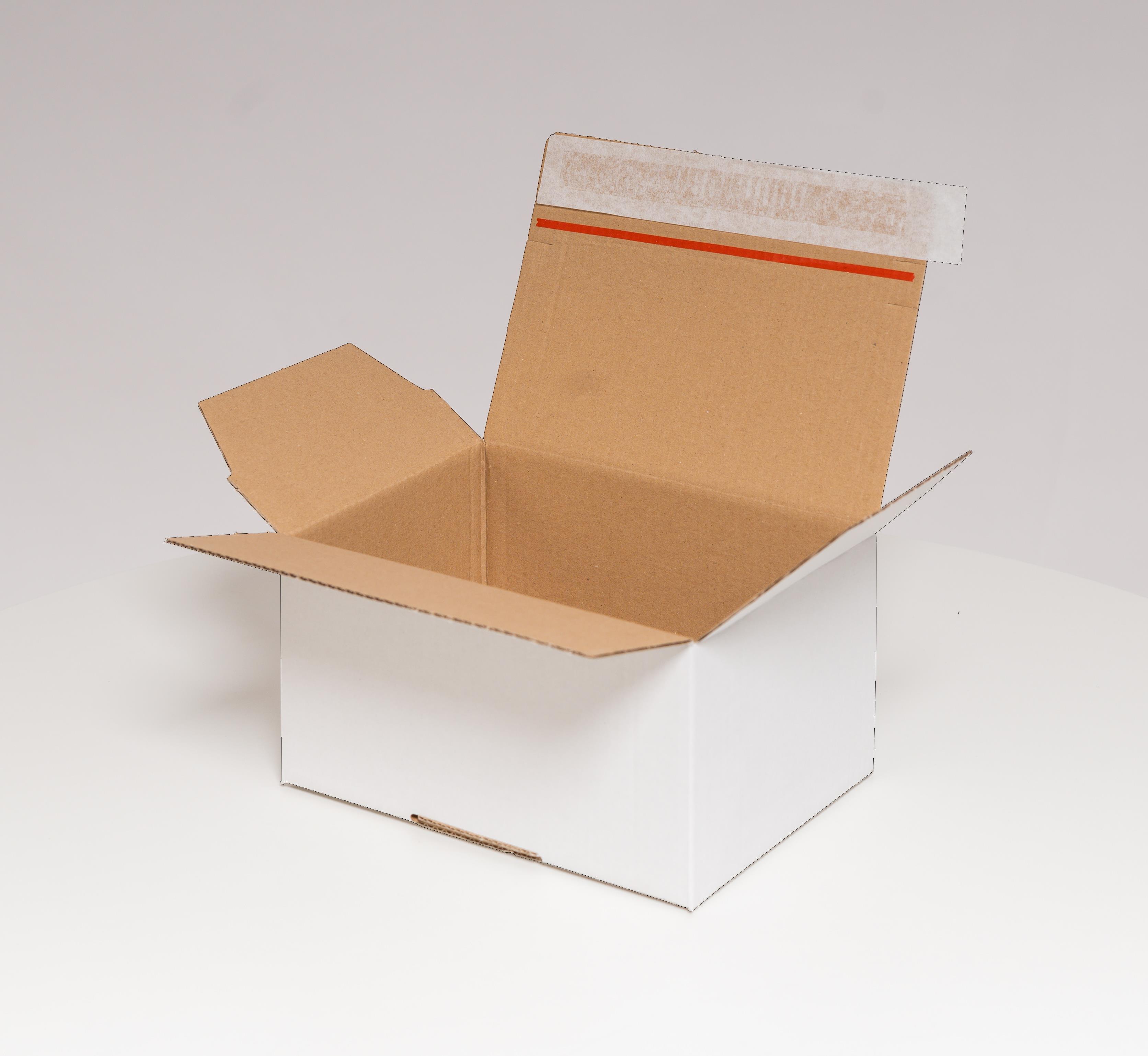 Automatikbodenkarton, Haftklebung, weiß