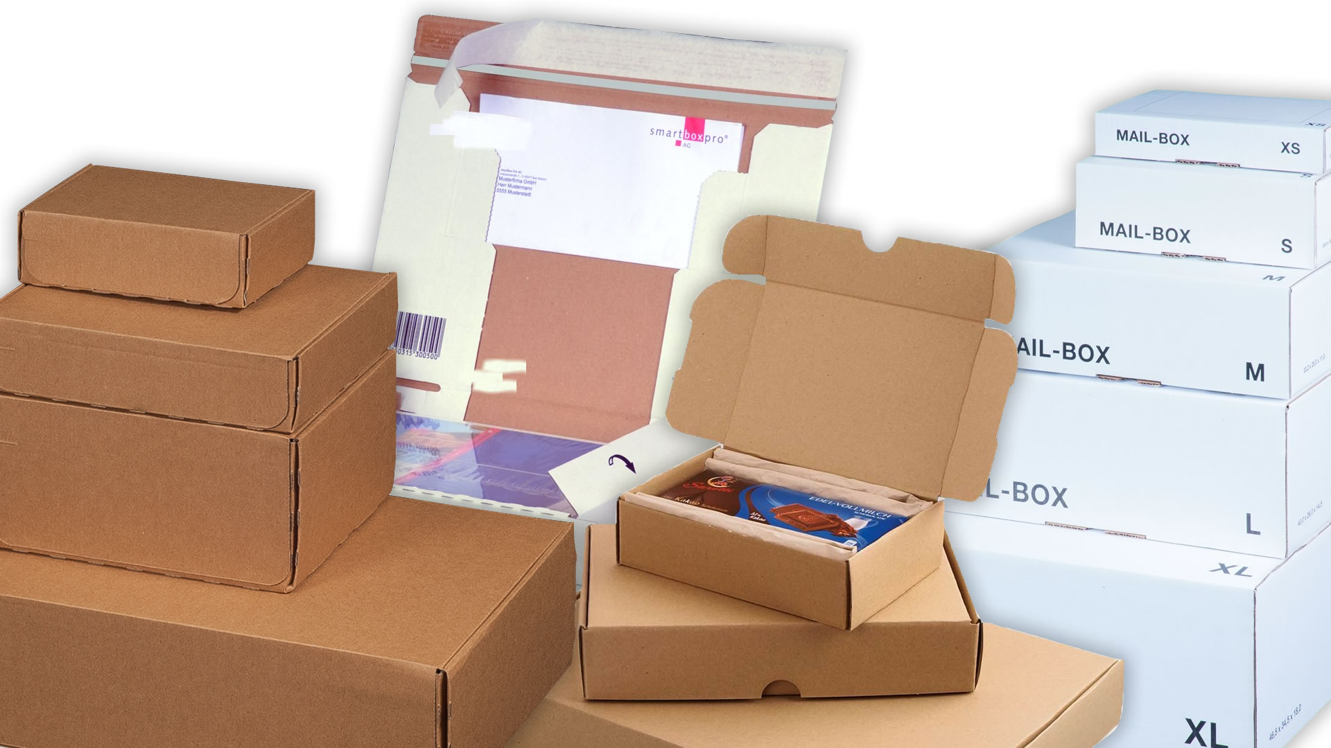 Verpackungen für den Versand und die Aufbewahrung von Ordnern, Akten, Dokumenten und unterschiedlichsten Waren.